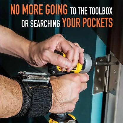 Magnetic Wristband for Screws, Nails & Drill Bits Tool Holder