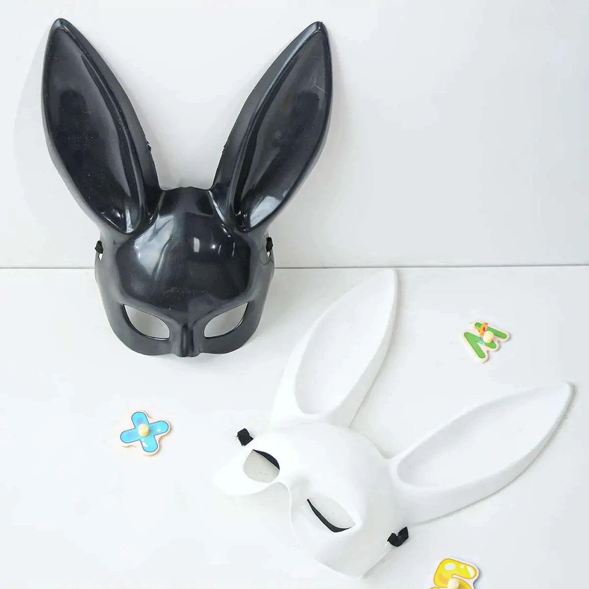 Rabbit Mask for Halloween, Bunny Costume Mask with Long Ears