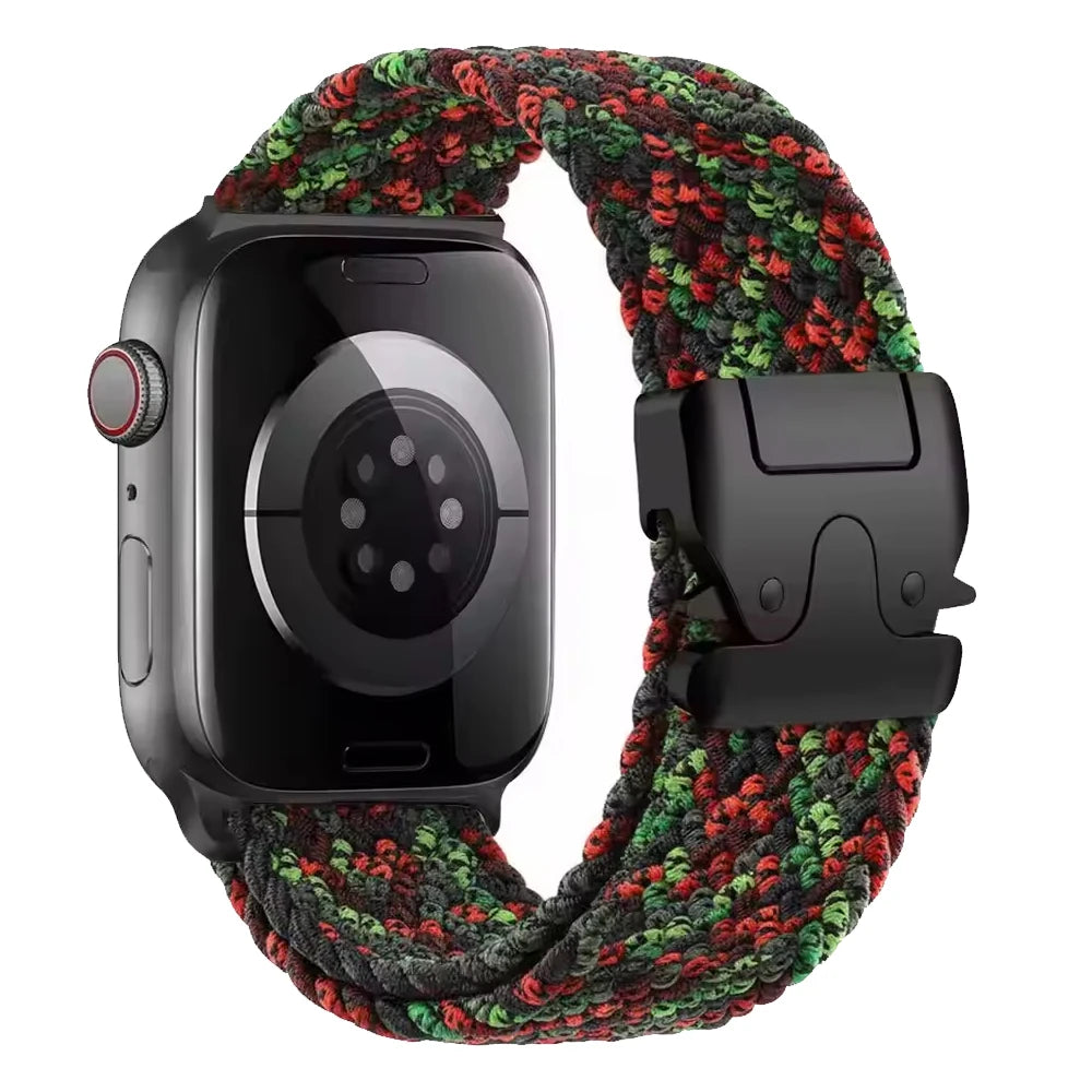 Braided Nylon Watch Band with Parachute Strap for 41mm–49mm Watches