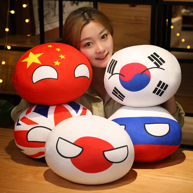 Country Ball Plush Toy Soft Kawaii Plush Pillow 10-40cm