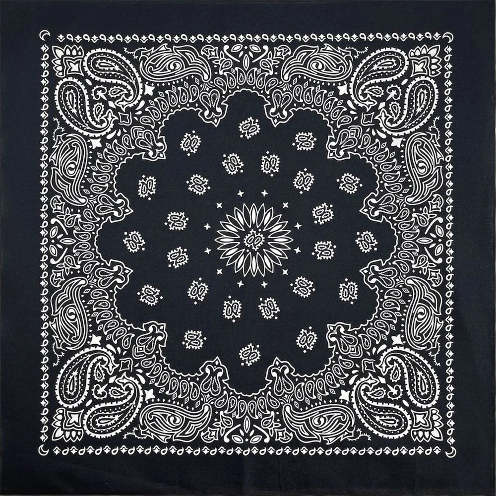 Cotton Bandana 70cm Paisley Square Scarf Headband for Men & Women
