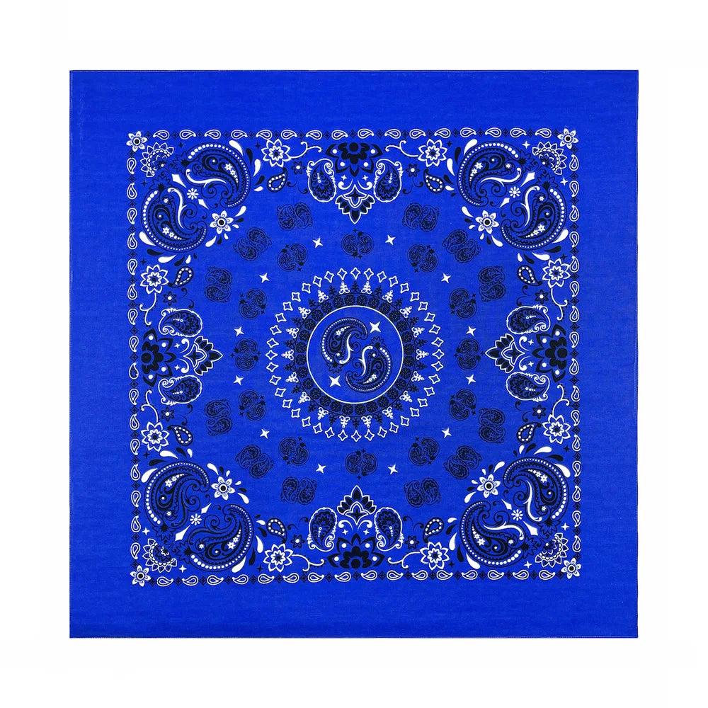 Cotton Bandana 70cm Paisley Square Scarf Headband for Men & Women