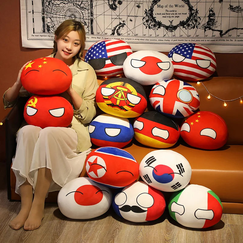 Country Ball Plush Toy Soft Kawaii Plush Pillow 10-40cm