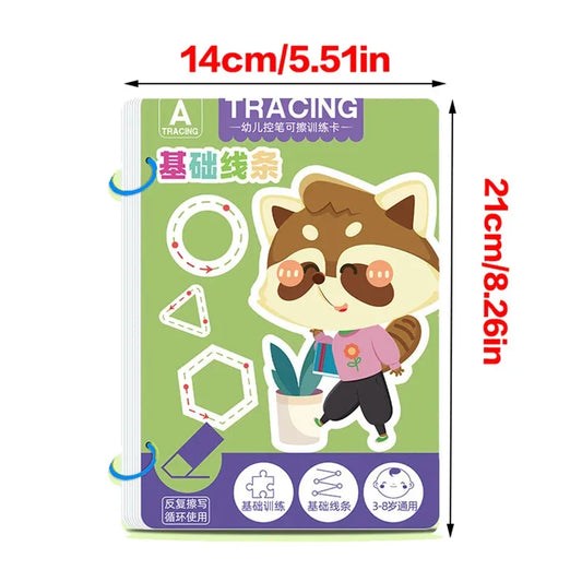 Reusable Tracing Workbook Pen Control & Writing Practice for Kids