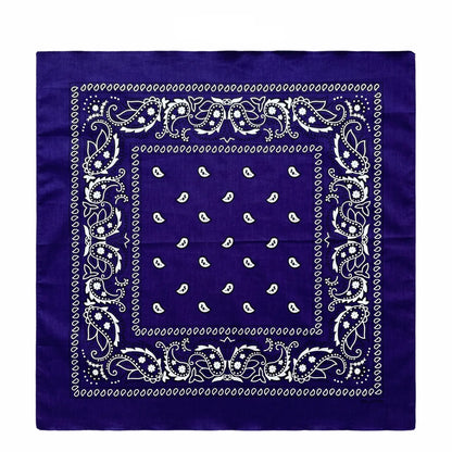 Cotton Bandana 70cm Paisley Square Scarf Headband for Men & Women