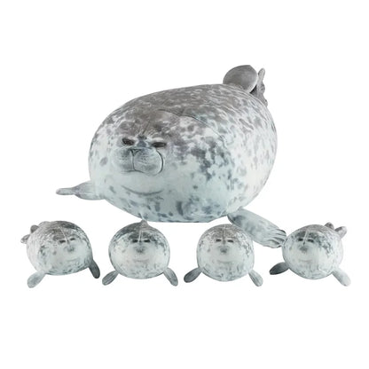 Seal Plush Toy 5-Piece Stuffed Animal Set with Zipper 40cm