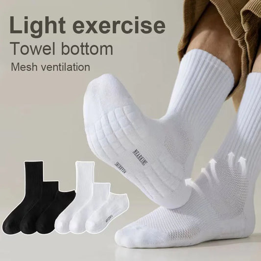 Basketball Socks Cotton Cushioned Crew Sports Socks for Men