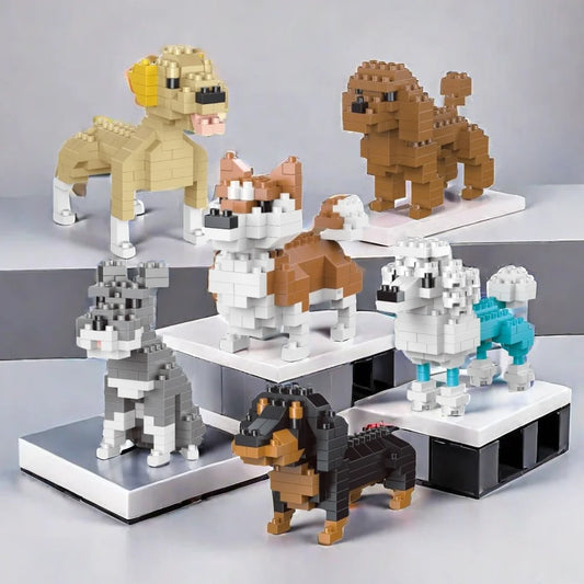 Dog Building Block Set Mini Micro Brick Construction Model Toy