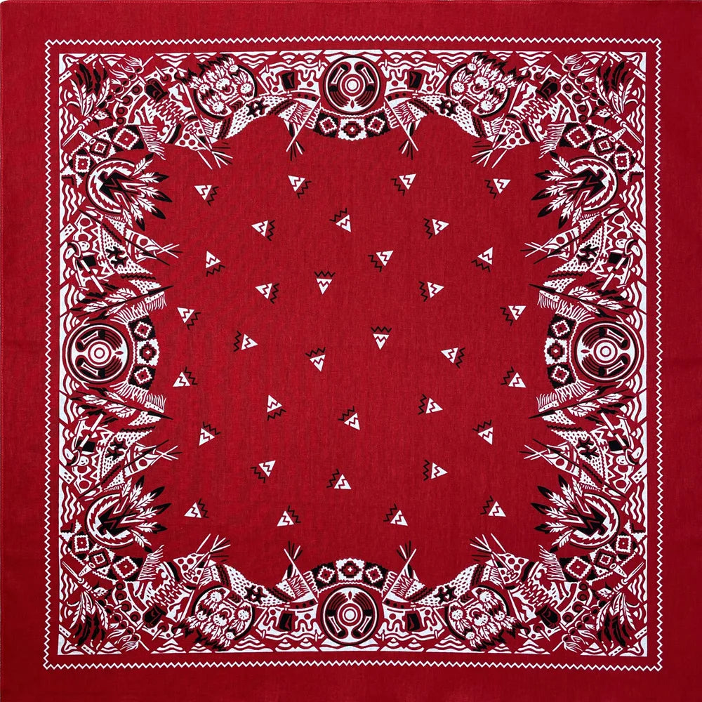 Cotton Bandana 70cm Paisley Square Scarf Headband for Men & Women