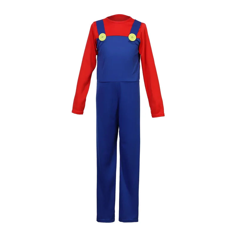 Kids Plumber Costume with Jumpsuit, Hat, Beard and Gloves