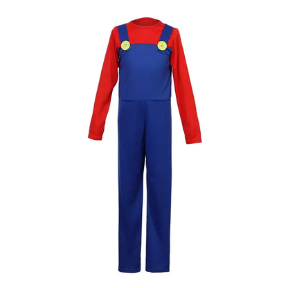 Kids Plumber Costume with Jumpsuit, Hat, Beard and Gloves