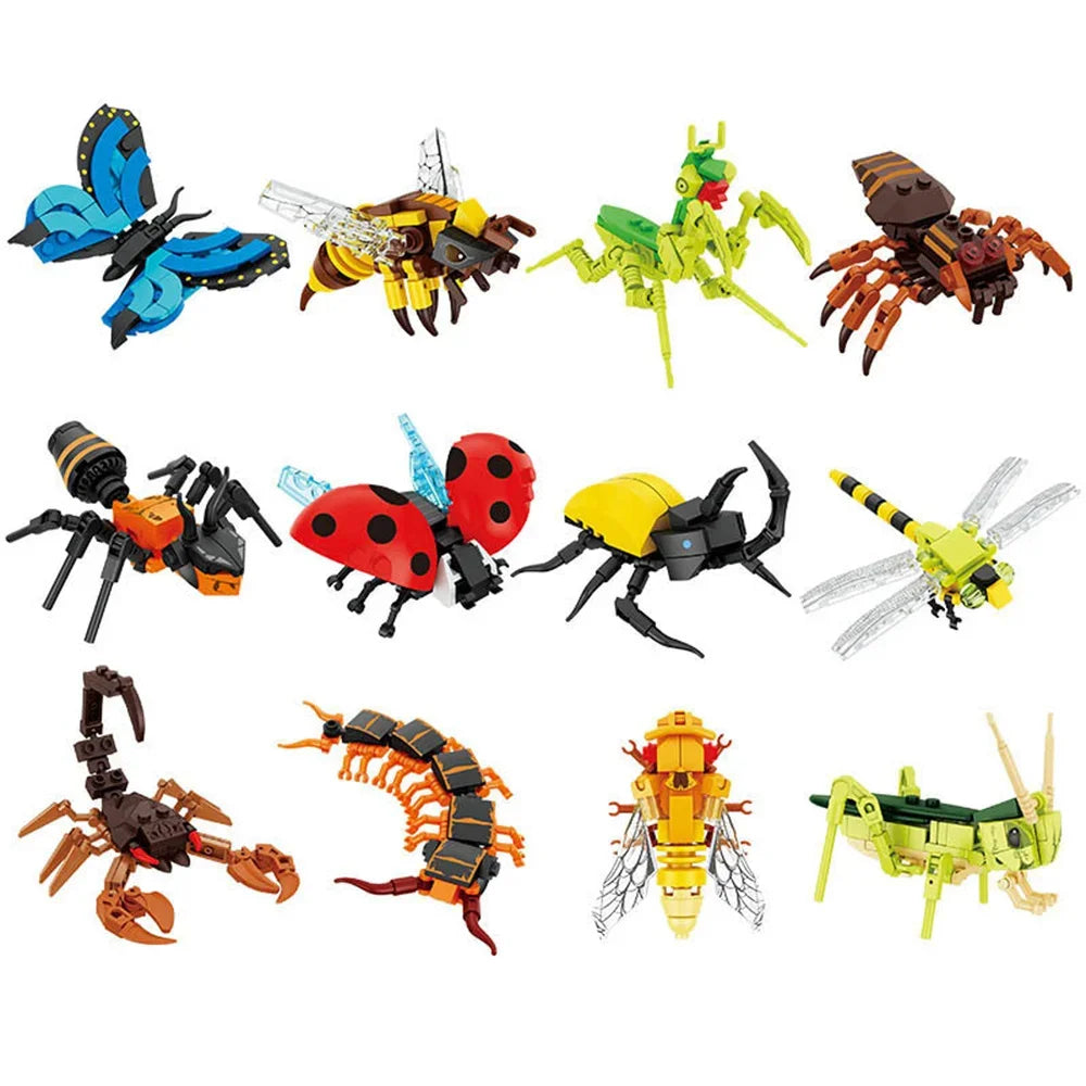 Insect Building Block Set DIY Animal Construction Toy for Kids