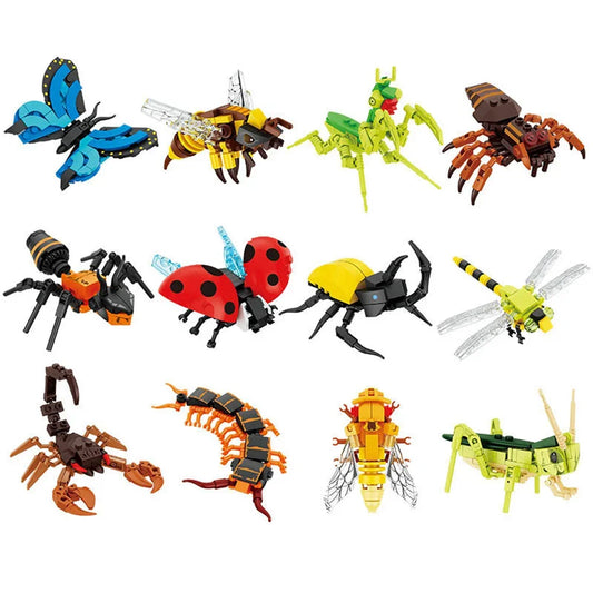 Insect Building Block Set DIY Animal Construction Toy for Kids