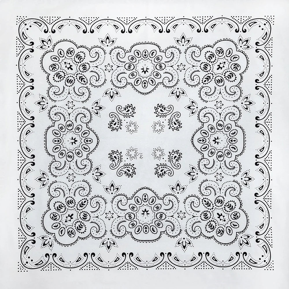 Cotton Bandana 70cm Paisley Square Scarf Headband for Men & Women