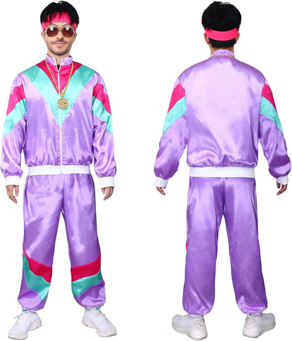 80s Tracksuit Costume for Women with Jacket and Pants