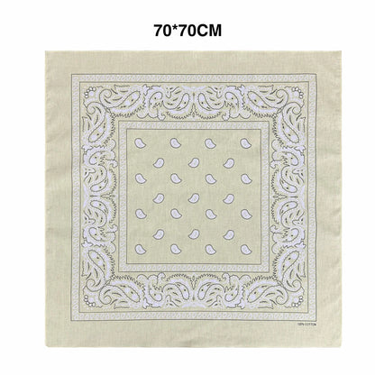 Cotton Bandana 70cm Paisley Square Scarf Headband for Men & Women